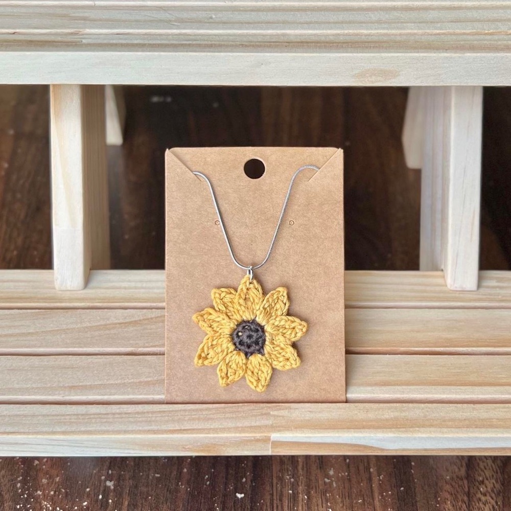 Crochet Sunflower Necklace
